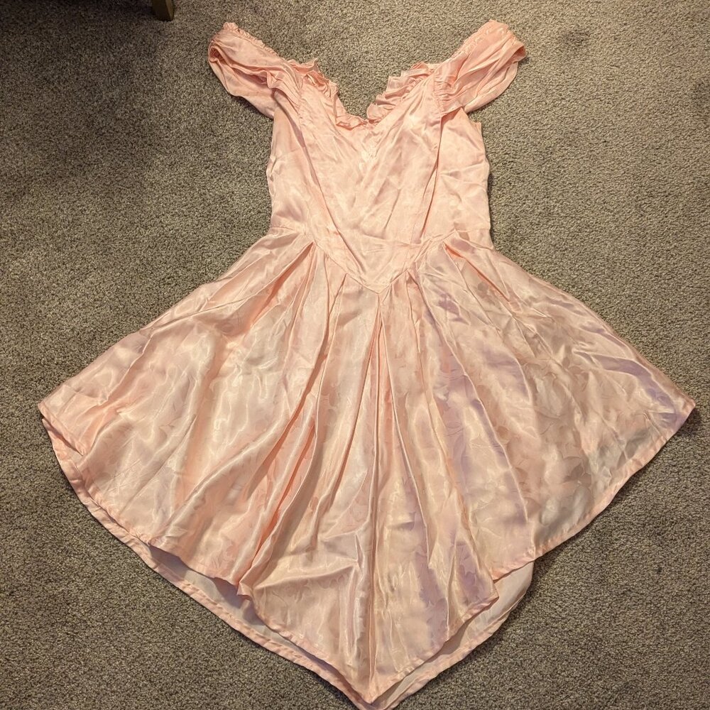 Vintage Retro Upcycled 80s Pink Prom Dress